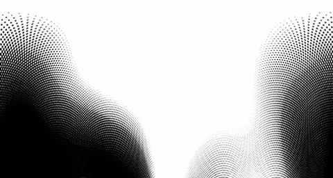 Halftone wave background. Curved gradient texture or pattern. Vertical gradie Stock Illustration
