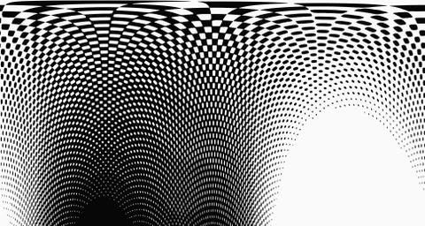 Halftone wave background. Curved gradient texture or pattern. Vertical gradie Stock Illustration