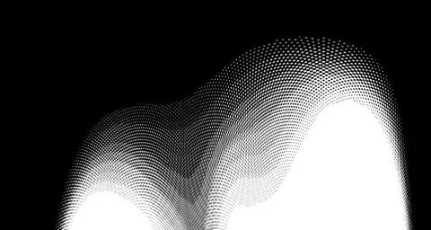 Halftone wave background. Curved gradient texture or pattern. Vertical gradie Illustrazione stock