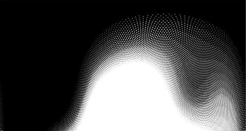 Halftone wave background. Curved gradient texture or pattern. Vertical gradie Stock Illustration