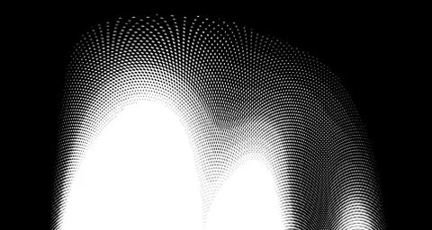 Halftone wave background. Curved gradient texture or pattern. Vertical gradie Illustrazione stock