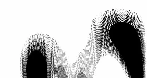 Halftone wave background. Curved gradient texture or pattern. Vertical gradie Stock Illustration