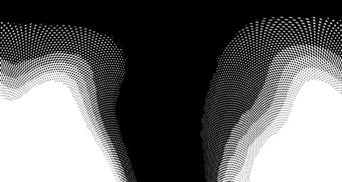 Halftone wave background. Curved gradient texture or pattern. Vertical gradie Stock Illustration