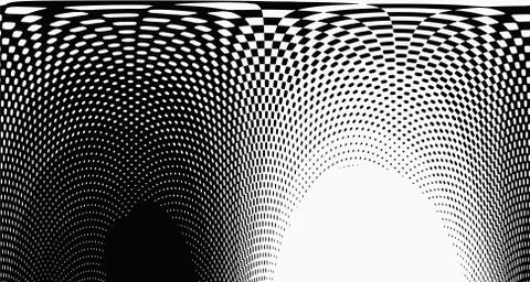 Halftone wave background. Curved gradient texture or pattern. Vertical gradie Stockillustratie
