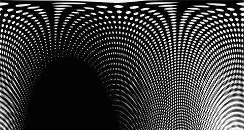 Halftone wave background. Curved gradient texture or pattern. Vertical gradie Illustrazione stock