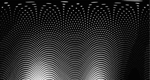 Halftone wave background. Curved gradient texture or pattern. Vertical gradie Stock Illustration