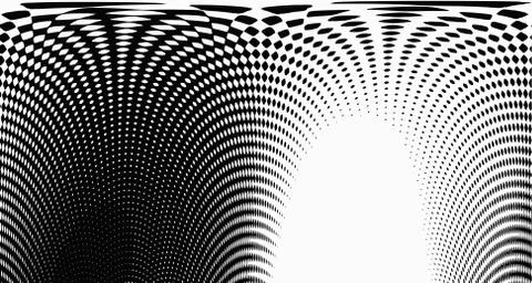 Halftone wave background. Curved gradient texture or pattern. Vertical gradie Illustrazione stock