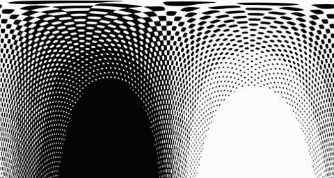 Halftone wave background. Curved gradient texture or pattern. Vertical gradie Illustrazione stock