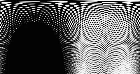Halftone wave background. Curved gradient texture or pattern. Vertical gradie Stock Illustration