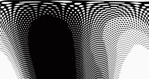 Halftone wave background. Curved gradient texture or pattern. Vertical gradie Stock Illustration