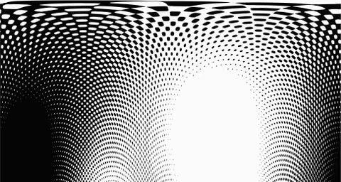 Halftone wave background. Curved gradient texture or pattern. Vertical gradie Stock Illustration