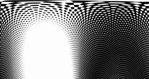 Halftone wave background. Curved gradient texture or pattern. Vertical gradie Stock Illustration