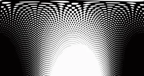 Halftone wave background. Curved gradient texture or pattern. Vertical gradie Illustrazione stock