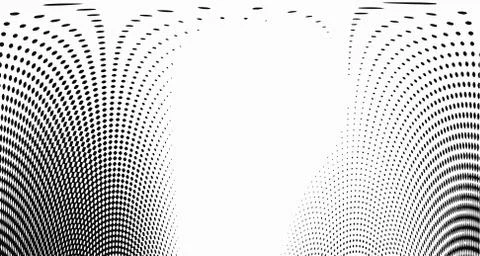 Halftone wave background. Curved gradient texture or pattern. Vertical gradie Stock Illustration
