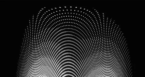 Halftone wave background. Curved gradient texture or pattern. Vertical gradie Illustrazione stock