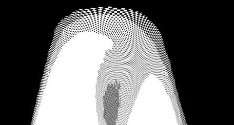 Halftone wave background. Curved gradient texture or pattern. Vertical gradie Stock Illustration