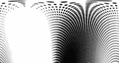 Halftone wave background. Curved gradient texture or pattern. Vertical gradie Stock Illustration