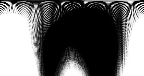 Halftone wave background. Curved gradient texture or pattern. Vertical gradie Stock Illustration