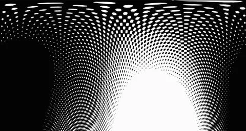 Halftone wave background. Curved gradient texture or pattern. Vertical gradie Stock Illustration