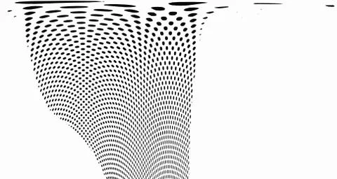 Halftone wave background. Curved gradient texture or pattern. Vertical gradie Illustrazione stock