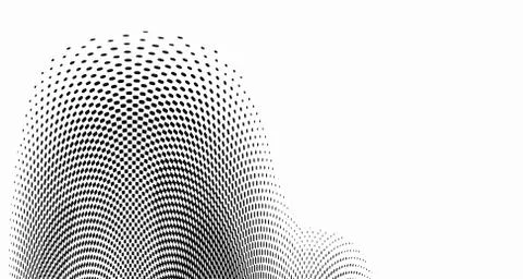 Halftone wave background. Curved gradient texture or pattern. Vertical gradie 스톡 일러스트