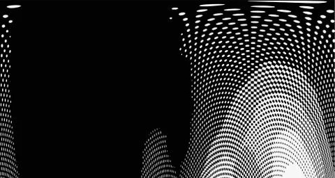 Halftone wave background. Curved gradient texture or pattern. Vertical gradie Illustrazione stock