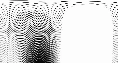 Halftone wave background. Curved gradient texture or pattern. Vertical gradie Illustrazione stock
