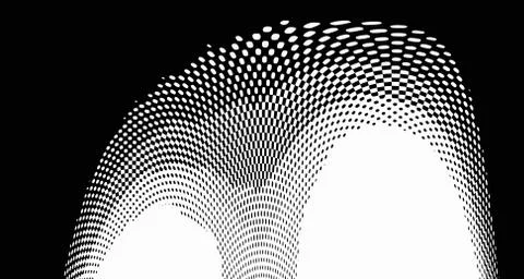 Halftone wave background. Curved gradient texture or pattern. Vertical gradie Illustrazione stock