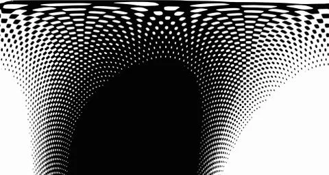 Halftone wave background. Curved gradient texture or pattern. Vertical gradie Illustrazione stock