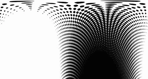 Halftone wave background. Curved gradient texture or pattern. Vertical gradie Stock Illustration