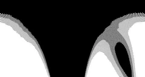 Halftone wave background. Curved gradient texture or pattern. Vertical gradie Illustrazione stock