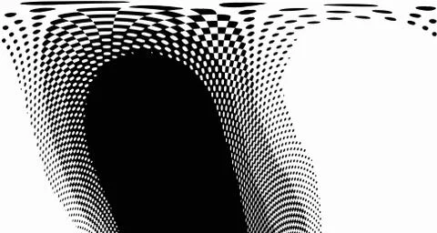Halftone wave background. Curved gradient texture or pattern. Vertical gradie Stock Illustration