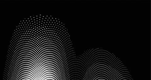 Halftone wave background. Curved gradient texture or pattern. Vertical gradie Stock Illustration