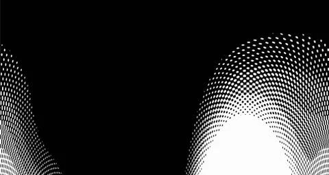 Halftone wave background. Curved gradient texture or pattern. Vertical gradie Stock Illustration