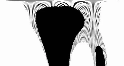 Halftone wave background. Curved gradient texture or pattern. Vertical gradie Stock Illustration