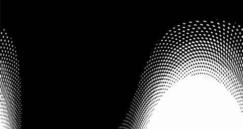 Halftone wave background. Curved gradient texture or pattern. Vertical gradie Illustrazione stock