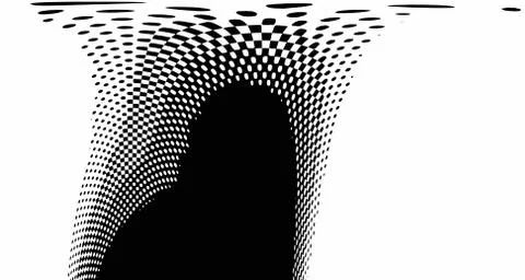 Halftone wave background. Curved gradient texture or pattern. Vertical gradie Stock Illustration