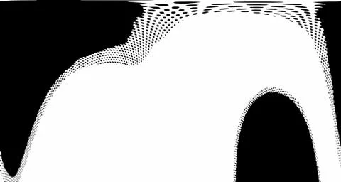 Halftone wave background. Curved gradient texture or pattern. Vertical gradie Stock Illustration