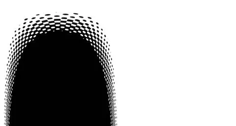 Halftone wave background. Curved gradient texture or pattern. Vertical gradie Illustrazione stock