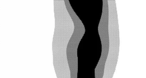 Halftone wave background. Curved gradient texture or pattern. Vertical gradie Stock Illustration