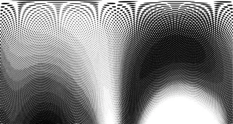 Halftone wave background. Curved gradient texture or pattern. Vertical gradie Illustrazione stock