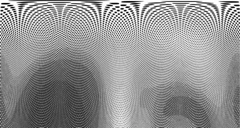 Halftone wave background. Curved gradient texture or pattern. Vertical gradie Illustrazione stock