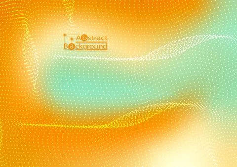 Halftone wave effect, Gradient orange, and green, vector illustration. Stock Illustration