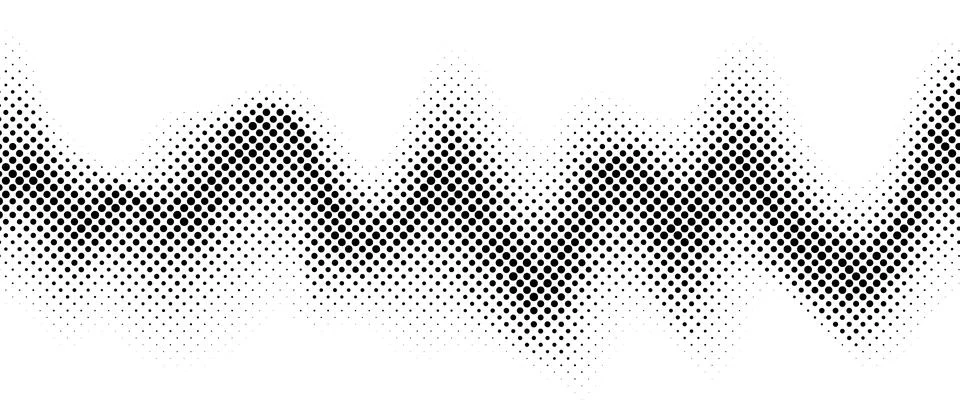 Halftone wave gradient texture. Faded noise grain wallpaper. Black and white イラスト素材