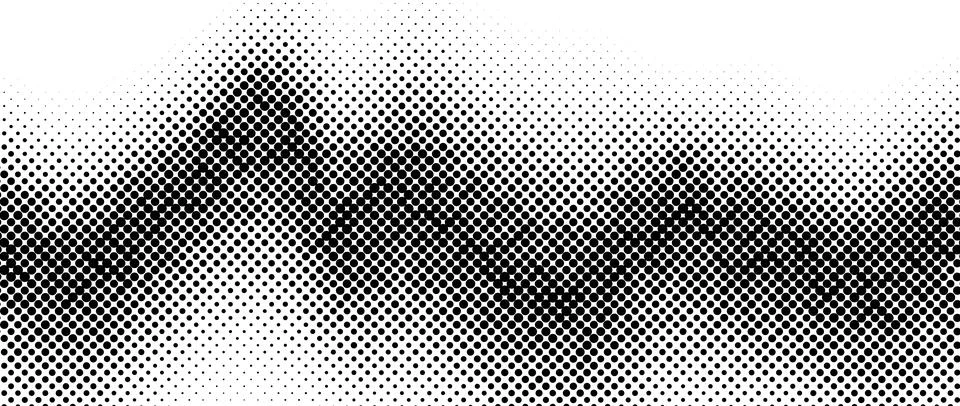 Halftone wave gradient texture. Faded noise grain wallpaper. Black and white Stock Illustration