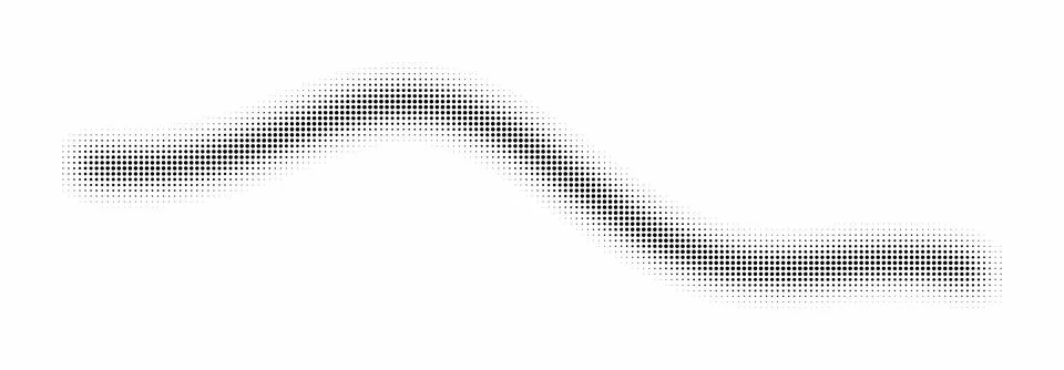 Halftone wave line pattern asset. Dotted abstract shape. Monochrome gradien.. Stockillustratie