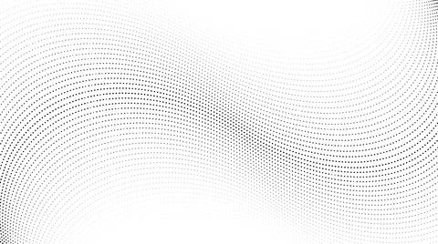 Halftone wave lines background. Abstract dotted stripes texture. Warped and Illustrazione stock