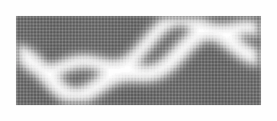 Halftone wave pattern graphic element. Dotted texture with abstract flowing.. Stockillustratie