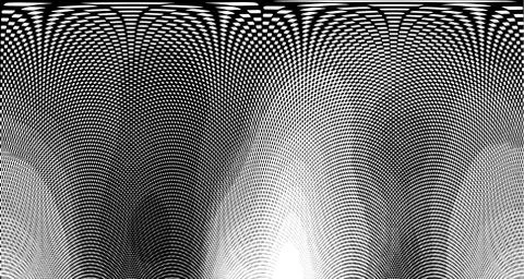 Halftone wave psychedelic background. Curved gradient texture or pattern. Ver Illustrazione stock