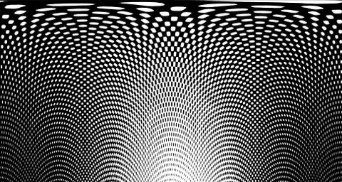 Halftone wave psychedelic background. Curved gradient texture or pattern. Ver Stock Illustration
